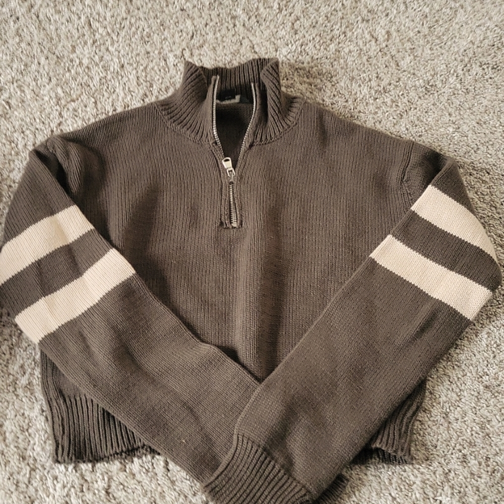 Cropped Quarter-Zip Sweater